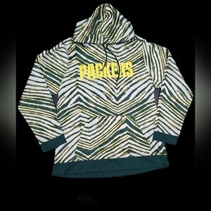 Green Bay Packers Hoodie NFL Team Apparel Green Yellow Pattern Mens Large
